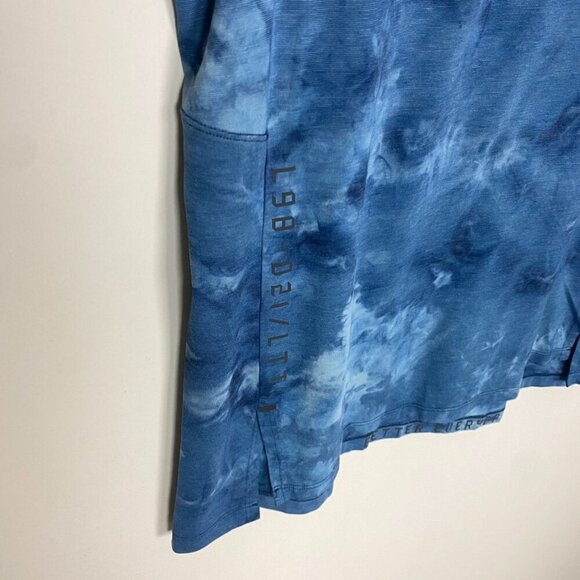 Lululemon Always Agile Short Sleeve T Shirt Diamond Tie Dye True Navy Chambray - Picture 2 of 6